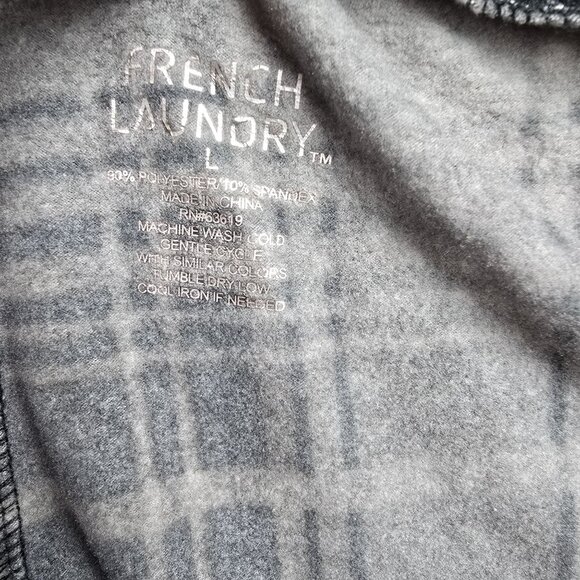 French Laundry Womens Plaid Leggings Gray & Black Polyester/Spandex - Picture 4 of 6